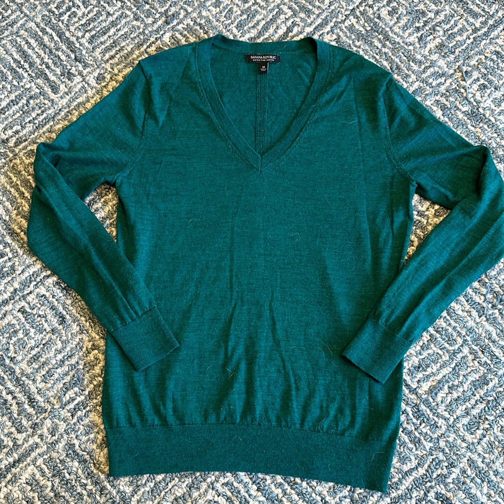 Banana republic - extra fine merino wool sweater (emerald green)